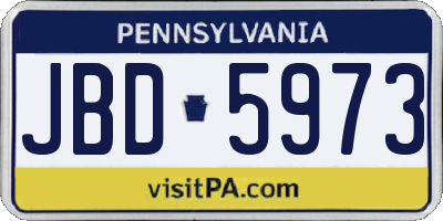 PA license plate JBD5973