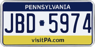 PA license plate JBD5974