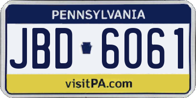 PA license plate JBD6061