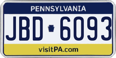 PA license plate JBD6093