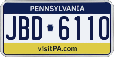 PA license plate JBD6110