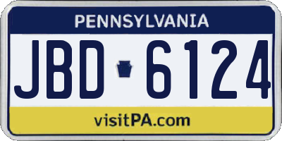 PA license plate JBD6124