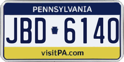 PA license plate JBD6140