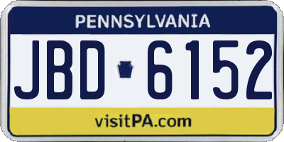 PA license plate JBD6152