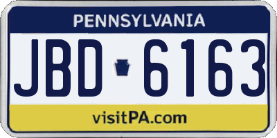 PA license plate JBD6163