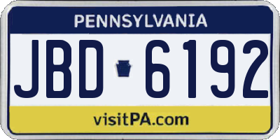 PA license plate JBD6192