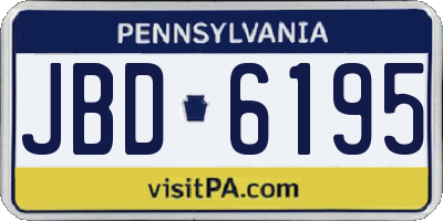 PA license plate JBD6195