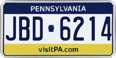 PA license plate JBD6214
