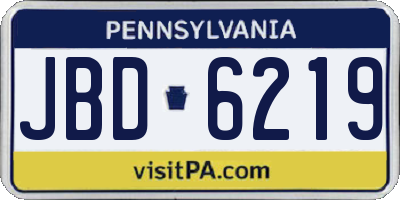 PA license plate JBD6219