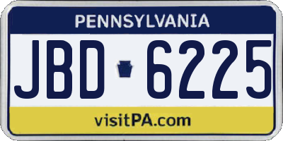 PA license plate JBD6225