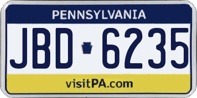 PA license plate JBD6235