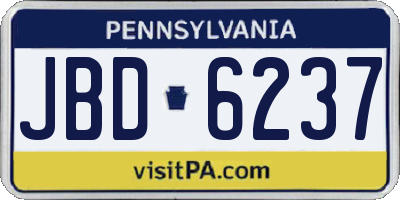 PA license plate JBD6237