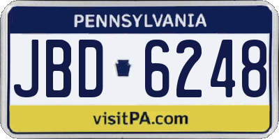 PA license plate JBD6248