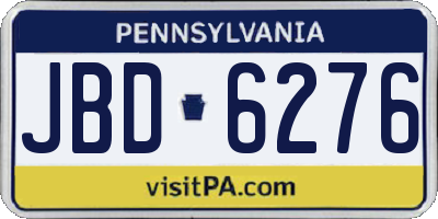 PA license plate JBD6276