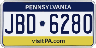 PA license plate JBD6280