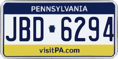 PA license plate JBD6294