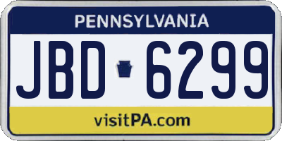 PA license plate JBD6299