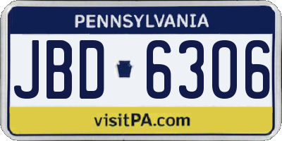 PA license plate JBD6306