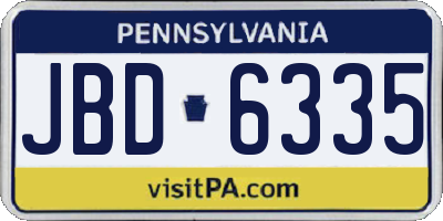 PA license plate JBD6335