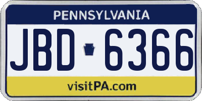 PA license plate JBD6366