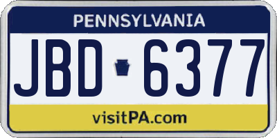 PA license plate JBD6377
