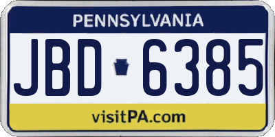 PA license plate JBD6385