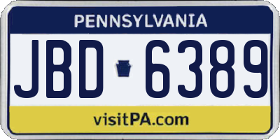 PA license plate JBD6389