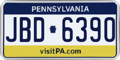 PA license plate JBD6390