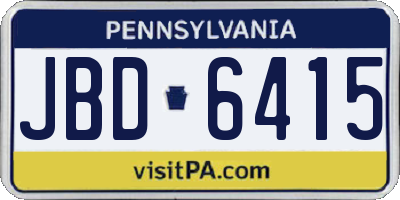 PA license plate JBD6415