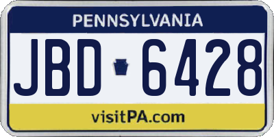 PA license plate JBD6428