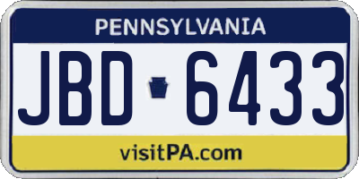 PA license plate JBD6433