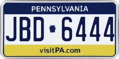 PA license plate JBD6444