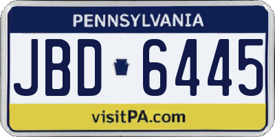 PA license plate JBD6445