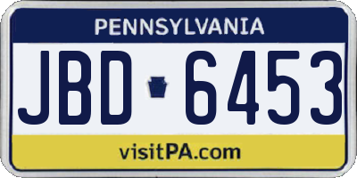 PA license plate JBD6453