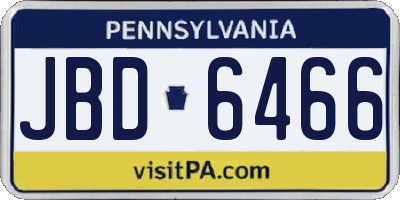 PA license plate JBD6466