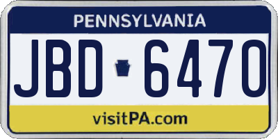 PA license plate JBD6470