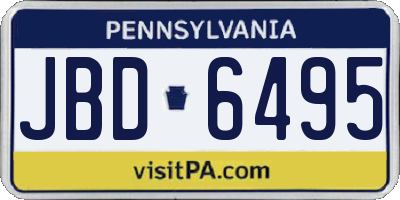 PA license plate JBD6495