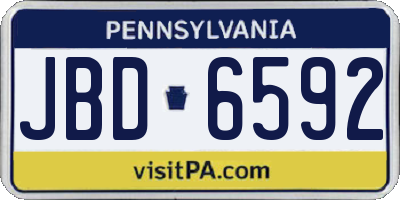 PA license plate JBD6592