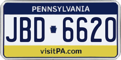 PA license plate JBD6620