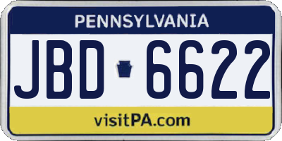 PA license plate JBD6622