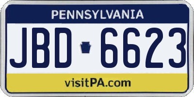 PA license plate JBD6623