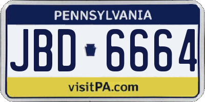 PA license plate JBD6664