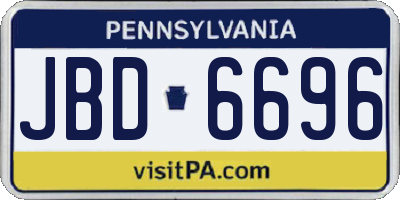 PA license plate JBD6696