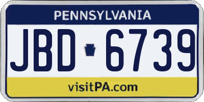 PA license plate JBD6739