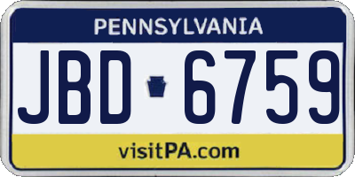 PA license plate JBD6759