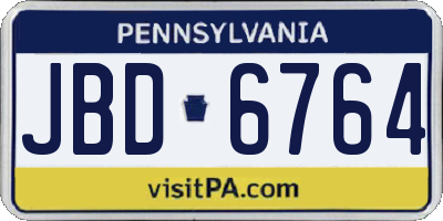 PA license plate JBD6764