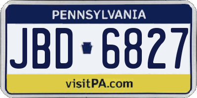 PA license plate JBD6827