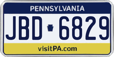 PA license plate JBD6829