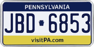 PA license plate JBD6853