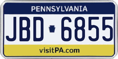 PA license plate JBD6855